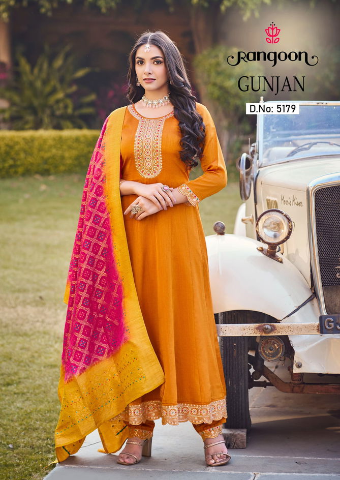 Gunjan By Rangoon Silk Embroidery Kurti With Bottom Dupatta Wholesale Price In Surat
